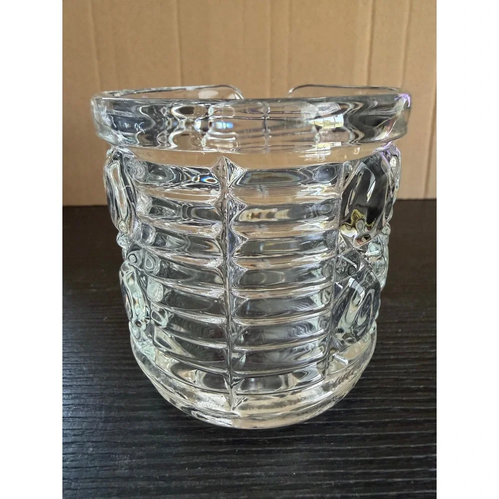 Vintage Pressed Glass Jar in the Windsor Button and Cane Pattern Jam Sugar